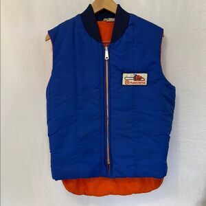 Vintage reversible puffer vest Husqvarna sz M